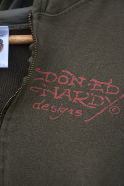 Army Green Zip Up Hoodie