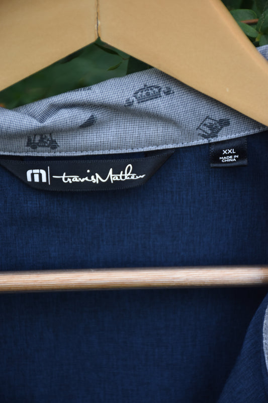 Blue and Grey Zip Up Wind Breaker