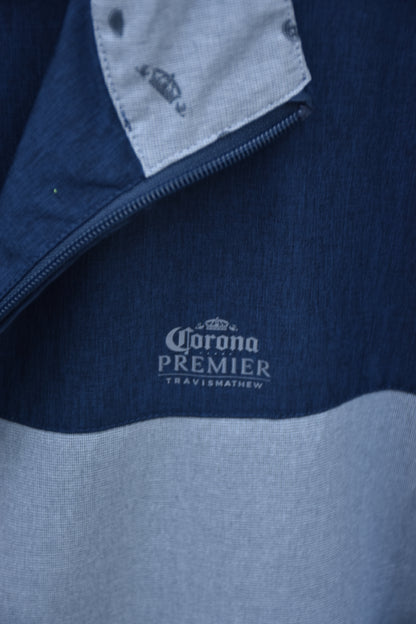 Blue and Grey Zip Up Wind Breaker