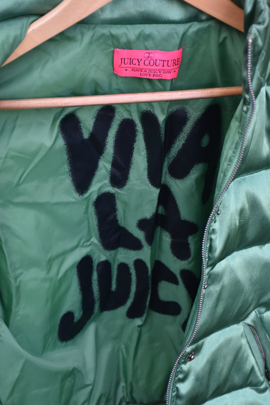 Green Y2K Juicy Couture Puffer Jacket