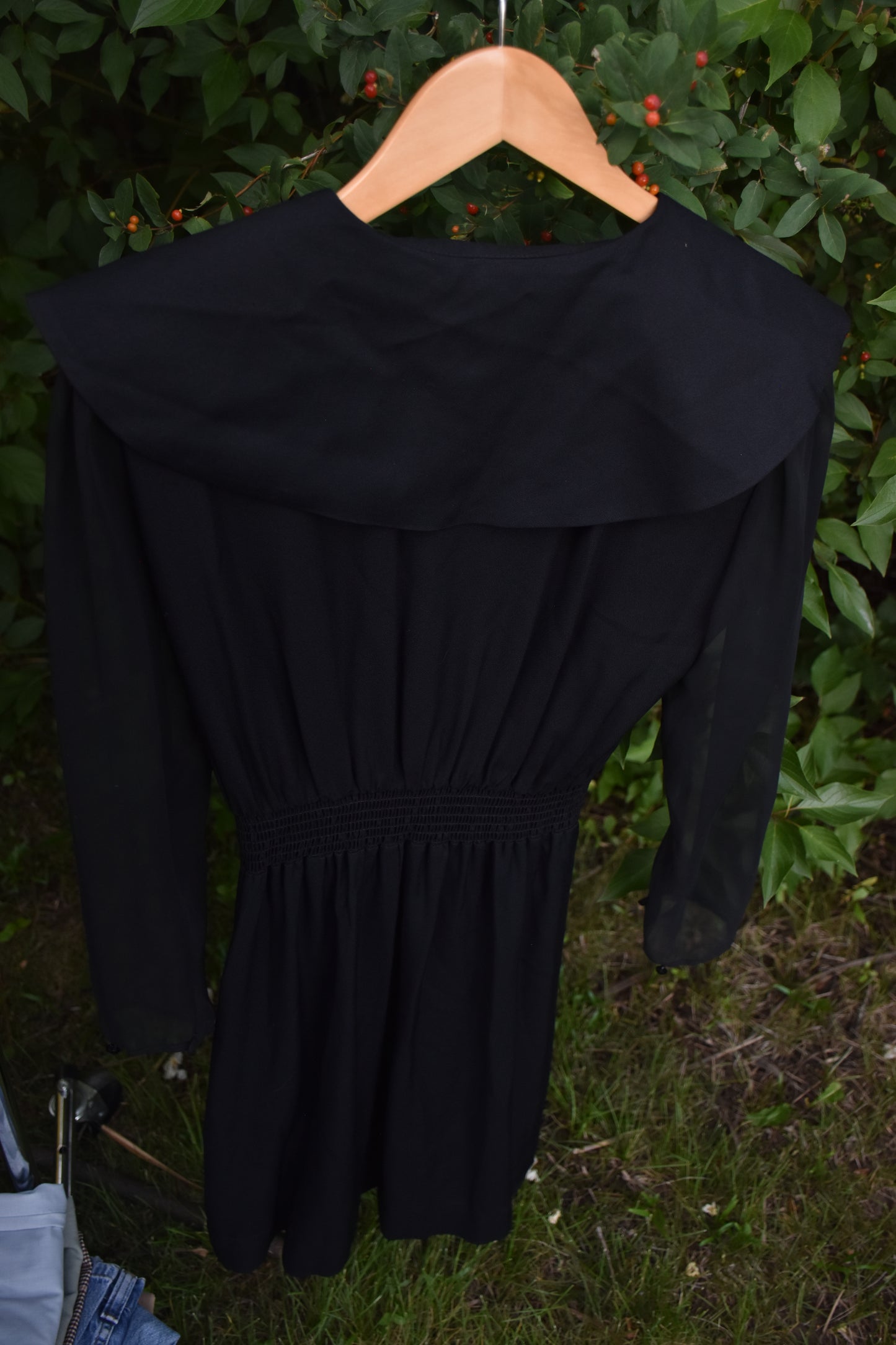 Black Structured Tea-Length Dress