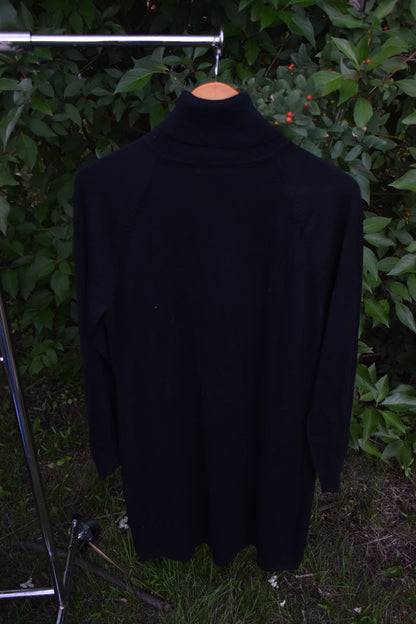Black Long Sleeve Turtleneck Sweater Dress