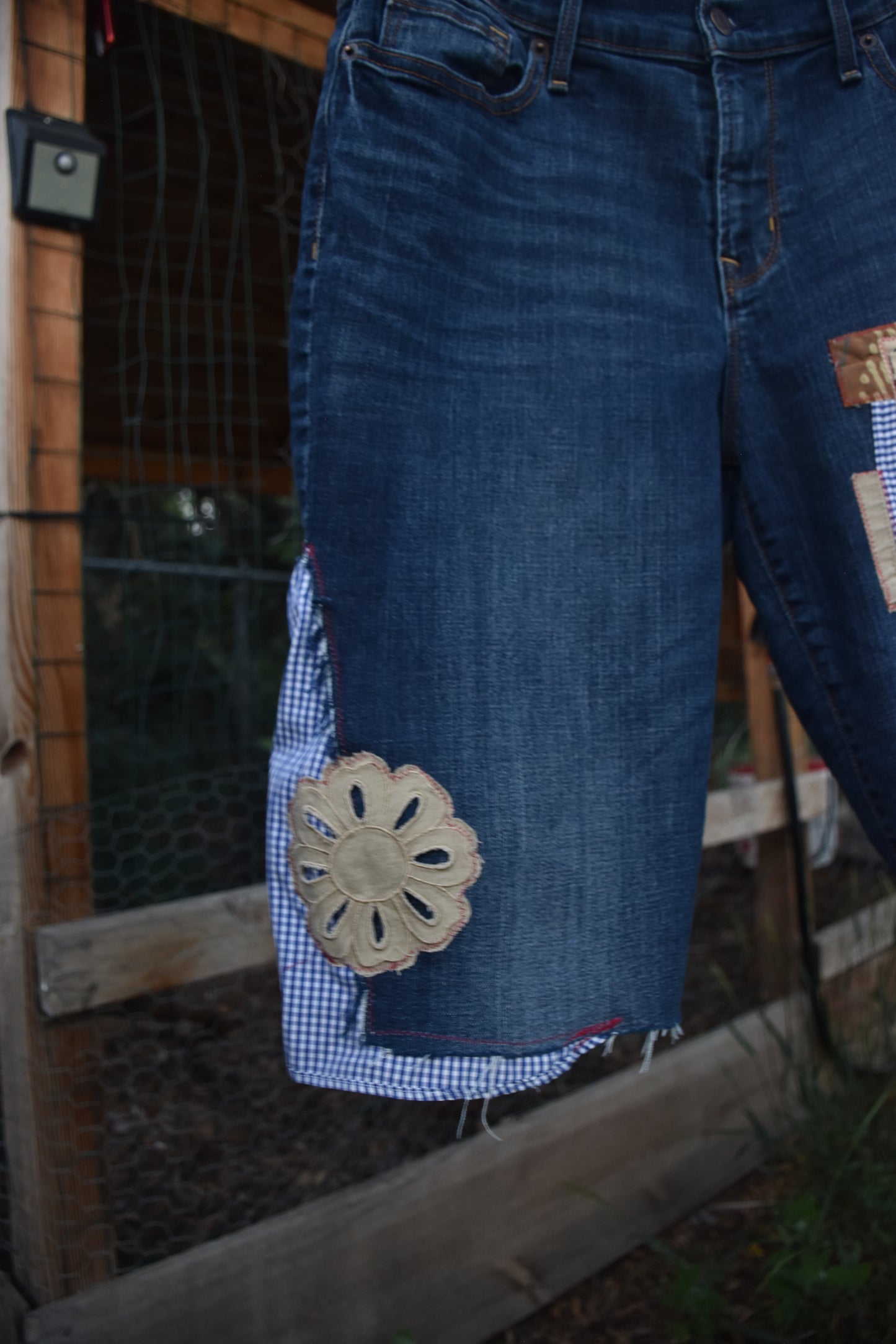 Upcycled Patched Jean Shorts