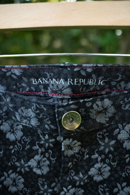 Black & Grey Floral Skinny Jeans