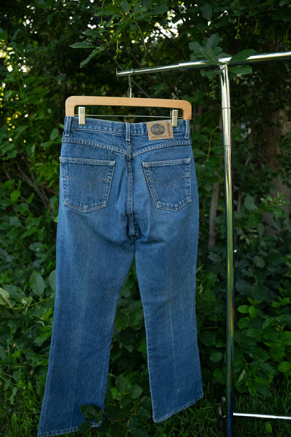 Medium Light Wash Button Fly Denim Jeans