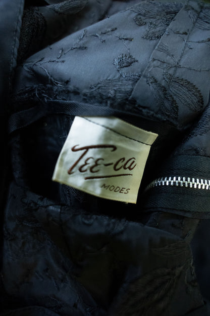 Vintage Black Embroidered & Sequined Dress