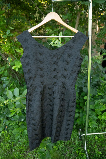 Vintage Black Embroidered & Sequined Dress