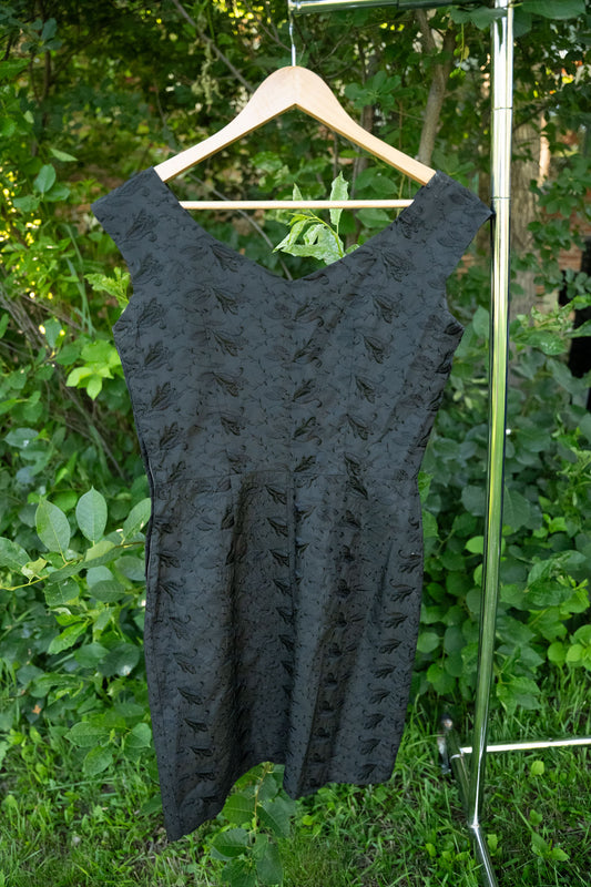 Vintage Black Embroidered & Sequined Dress