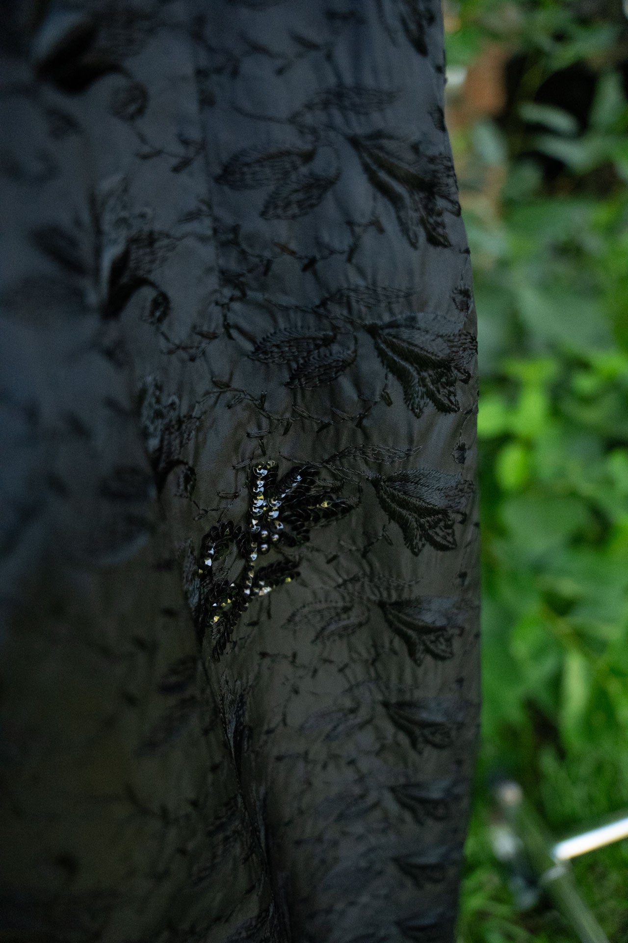 Vintage Black Embroidered & Sequined Dress