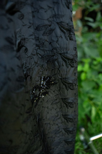 Vintage Black Embroidered & Sequined Dress
