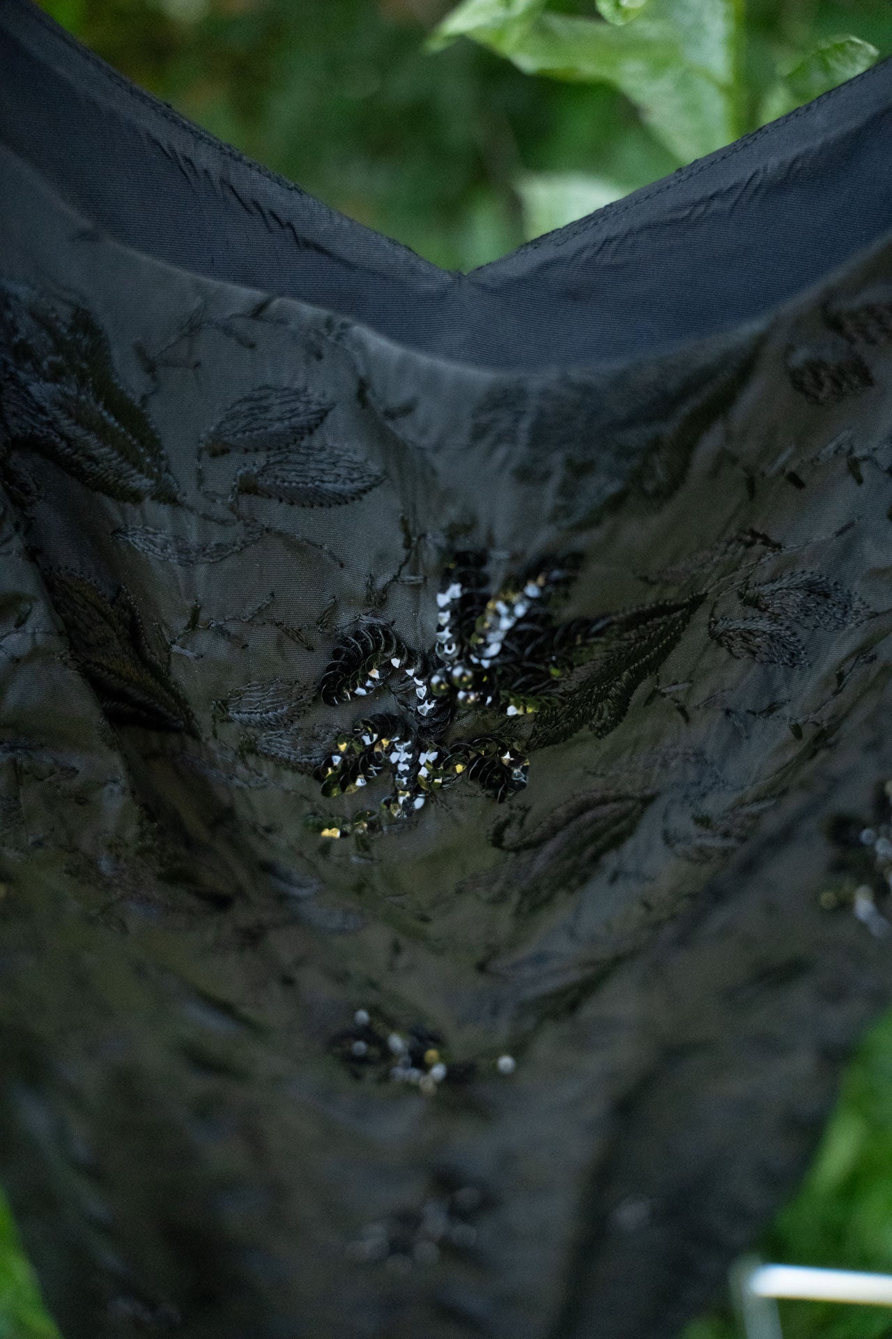 Vintage Black Embroidered & Sequined Dress