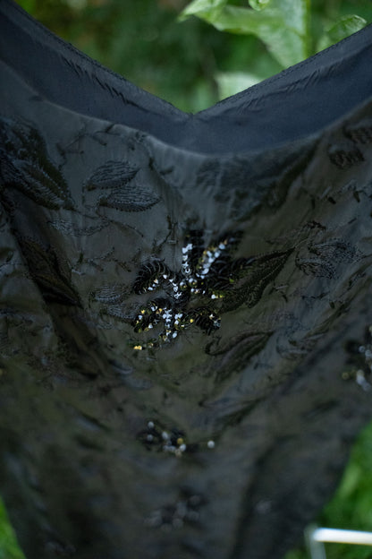 Vintage Black Embroidered & Sequined Dress