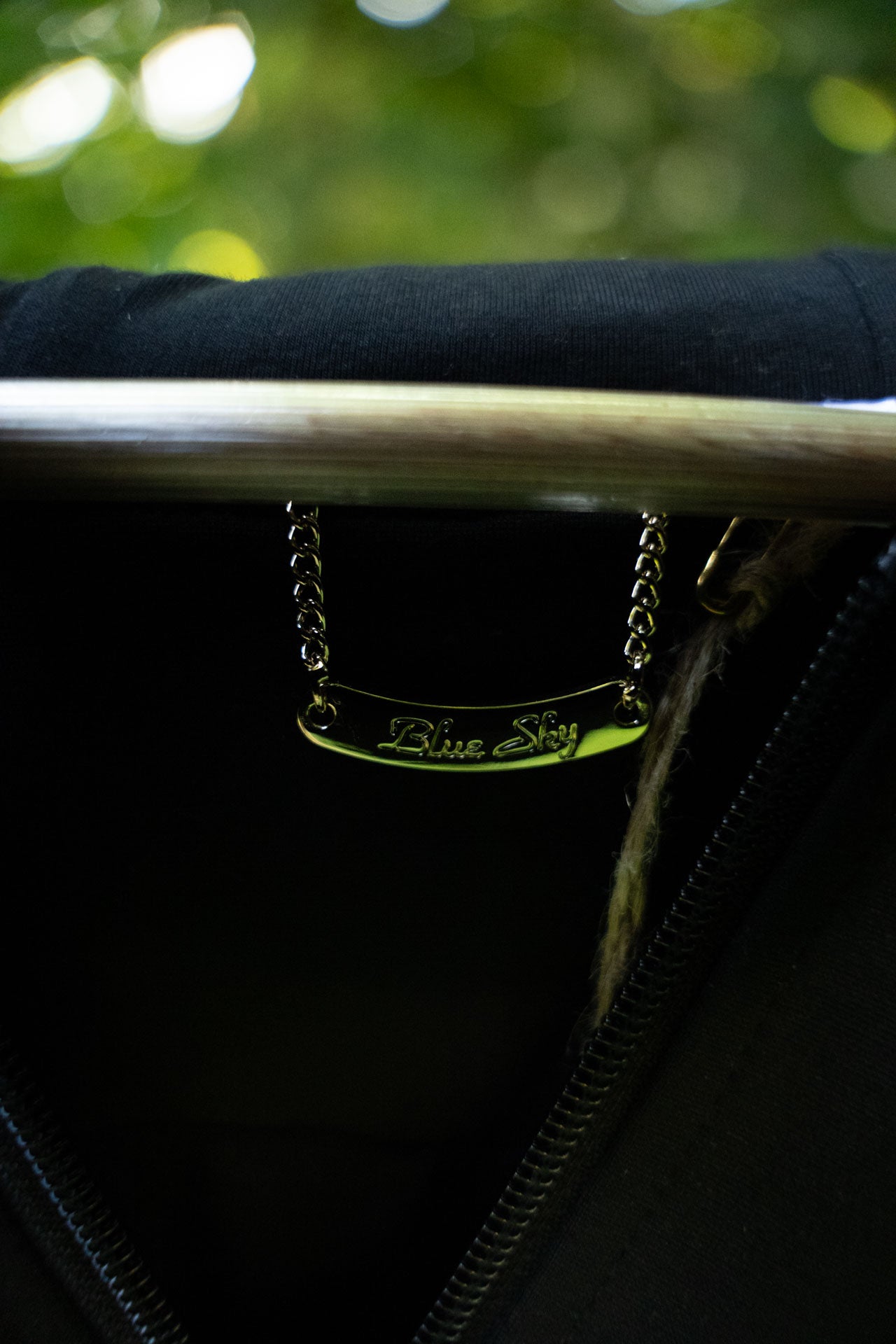 Black Zip-Up Hoodie with Tree Designs