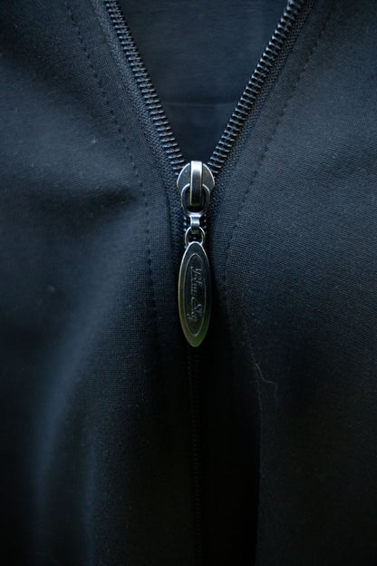 Black Zip-Up Hoodie with Tree Designs