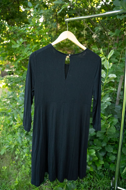 Long Sleeve Black Tee-shirt Dress