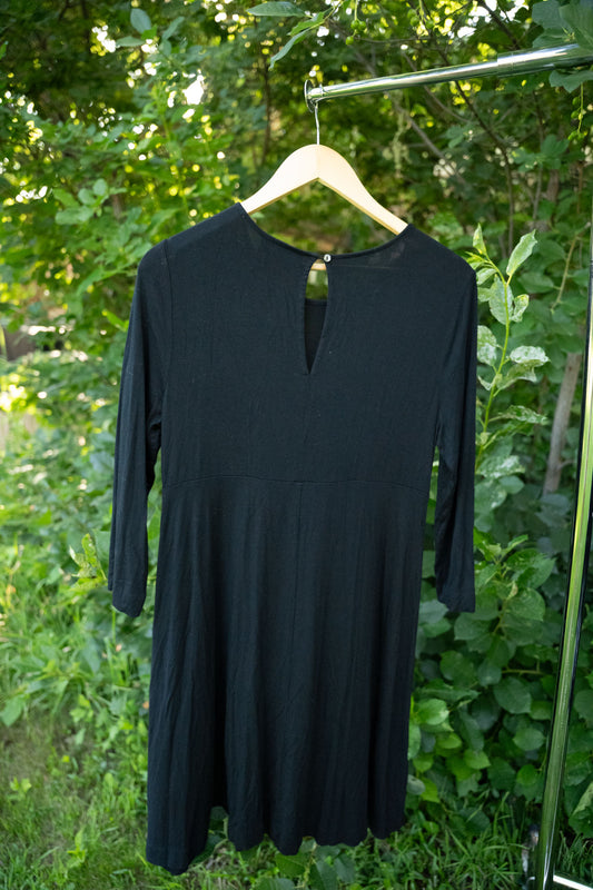 Long Sleeve Black Tee-shirt Dress