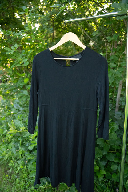 Long Sleeve Black Tee-shirt Dress